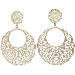 Online Gifi Paire de boucles d'oreilles filigrane imitation crochet doré