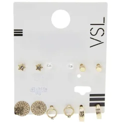 Discount Gifi Paire de boucles d'oreilles métal noir doré x3