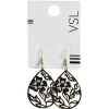 Gifi Paire de boucles d'oreilles pendantes fleur filigrane métal doré