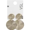 Online Gifi Paire de boucles d'oreilles pendantes ronds métal martelé doré