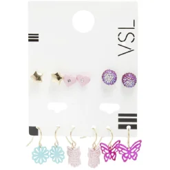Outlet Gifi Paire de boucles d'oreilles puces et pendantes décor filigrane x6