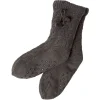 Gifi Paire de chausettes intérieur Femme gris foncé avec pompons