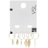 Discount Gifi Paire de créoles pendantes métal doré x3