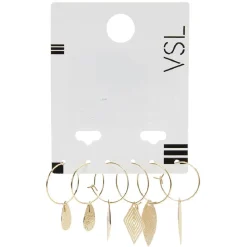 Discount Gifi Paire de créoles pendantes métal doré x3