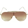 New Gifi Paire de lunettes de soleil femme marron et doré
