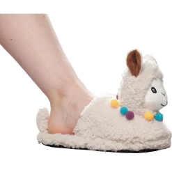 Online Gifi Pantoufle Femme Lama pompons multicolore T36/41