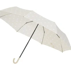Best Gifi Parapluie canne beige à pois blancs