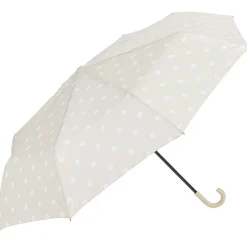 Best Gifi Parapluie canne beige à pois blancs