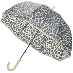 Outlet Gifi Parapluie canne transparent imprimé léopard