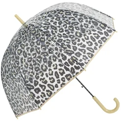 Outlet Gifi Parapluie canne transparent imprimé léopard