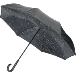 Hot Gifi Parapluie inversé noir à motifs blancs