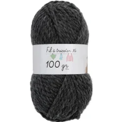 Gifi Pelote de fil à tricoter acrylique épais gris