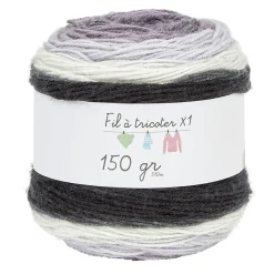 Gifi Pelote de laine toupie ton gris 510m