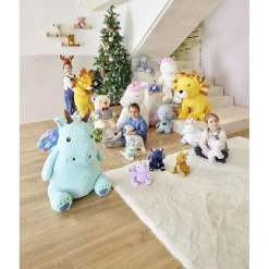 Gifi Eveil<Peluche dragon polyester 76x65x45cm bleu