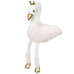 Gifi Eveil<Peluche flamant rose princesse assis rose et dorée