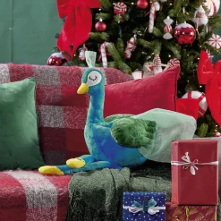 Gifi Eveil<Peluche paon assis bleu et vert L40xl20xH70cm