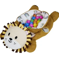 Gifi Eveil<Peluche piscine à balles Lion L.100x59xH.32 cm + 20 boules multicolore
