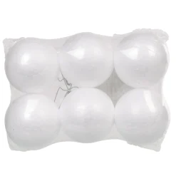 Gifi Petite boule blanche avec attache sapin Noël x6