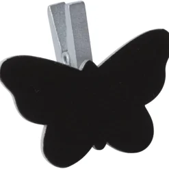 Gifi Pince ardoise papillon argenté x6