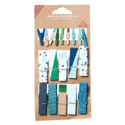 Gifi Pince à linge bois x19 bleu et vert