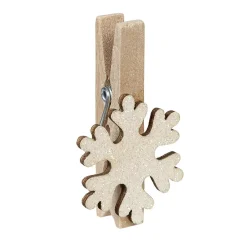 Gifi Jeux Créatifs<Pince porte-nom flocon de neige pailletté en bois x6