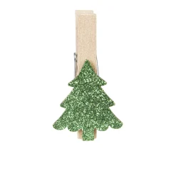 Gifi Jeux Créatifs<Pince porte-nom sapin vert pailletté en bois x6
