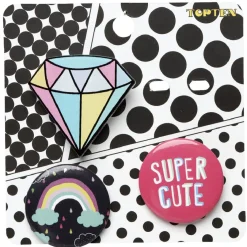 Online Gifi Pin's métal rond design fantaisie x3