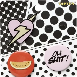 Online Gifi Pin's métal rond design fantaisie x3