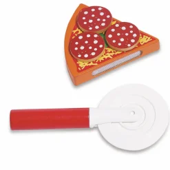 Gifi Jeux D'Imagination Et D'Imitation<Pizza à découper en bois avec ingrédients 26 pièces