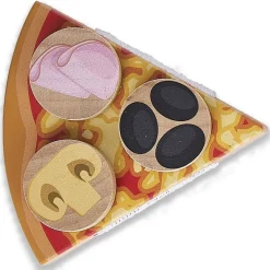 Gifi Jeux D'Imagination Et D'Imitation<Pizza à découper en bois avec ingrédients 18 pièces