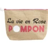 Outlet Gifi Pochette avec pompom en jute