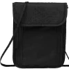 Hot Gifi Pochette de voyage tour de cou unie noire