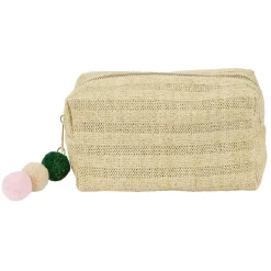 New Gifi Pochette en paille avec pompons