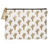 Outlet Gifi Pochette à maquillage motif tropical cactus doré