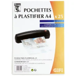 Pochette plastique A4 pour plastifieuse x25*Gifi Sale