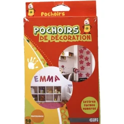 Gifi Pochoirs de décoration lettres formes et chiffres 90 pièces