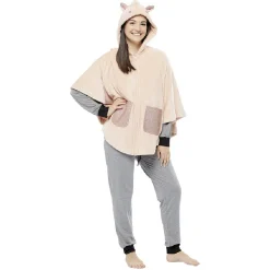 Sale Gifi Poncho chat rose taille M/L