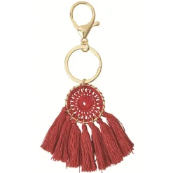 Best Gifi Porte-clé attrape-rêve bordeaux ou noir tissu