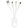 Porte clé câble de charge 3en1 lightning micro usb USBC blanc*Gifi New