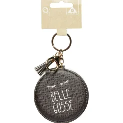 Sale Gifi Porte clé double miroir avec inscription message effet simili
