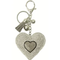 Gifi Porte clé en forme de coeur avec strass