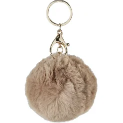 Hot Gifi Porte-clé forme boule en fausse fourrure