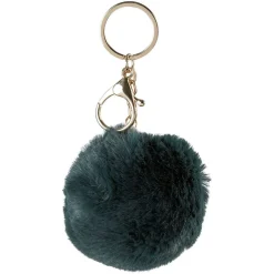 Hot Gifi Porte-clé forme boule en fausse fourrure