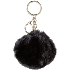 Hot Gifi Porte-clé forme boule en fausse fourrure