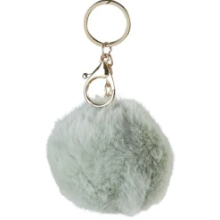 Hot Gifi Porte-clé forme boule en fausse fourrure