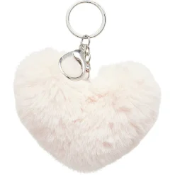 Discount Gifi Porte-clé forme coeur en fausse fourrure