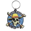 New Gifi Porte clé One Piece tête de mort caoutchouc bleu