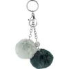 Hot Gifi Porte-clé pompon en fausse fourrure uni