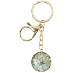 Gifi Porte clés arbre de vie en métal doré