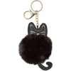 Discount Gifi Porte clés chat noir en boule de peluche